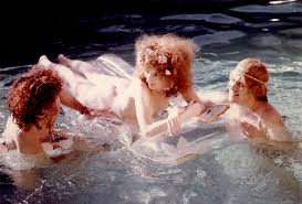 Viva (Viva), Jim (James Rado) and Jerry (Gerome Ragni) naked in the pool. 