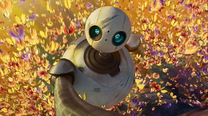 Roz in a swarm of butterflies.