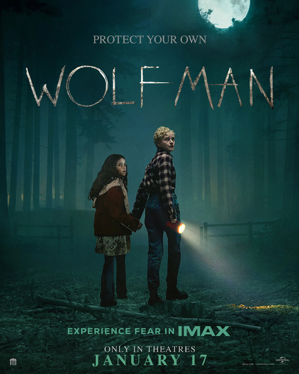 The movie poster showing Ginger (Matilda Firth) and Charlotte (Julia Garner) standing in a forest at night with a flashlamp, looking over their shoulders.