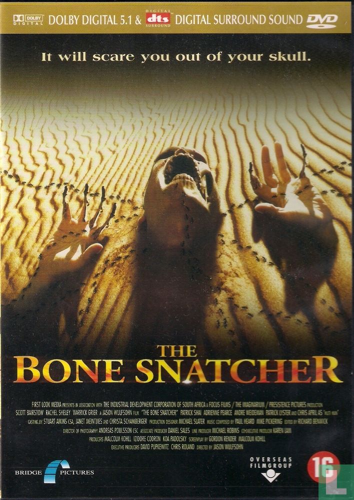 The DVD cover with the movie poster, showing a person buried in sand, only their head and hands visible. There are ants swarming, and the person's flesh is half-eaten to the bone.