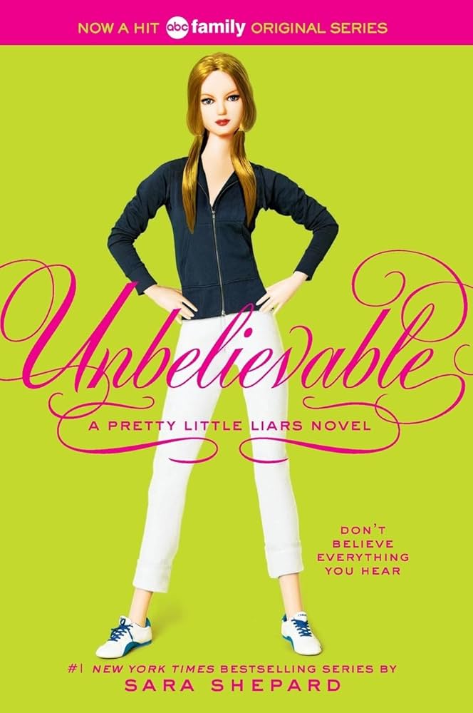 The book cover showing a blonde barbie-like doll with pigtails, wearing a black jacket, white pants and sneakers, her hands in her hips.