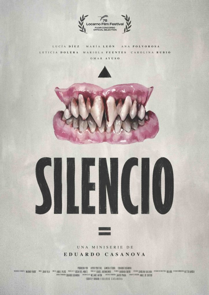 The movie poster showing vampire teeth and gums, nothing else.