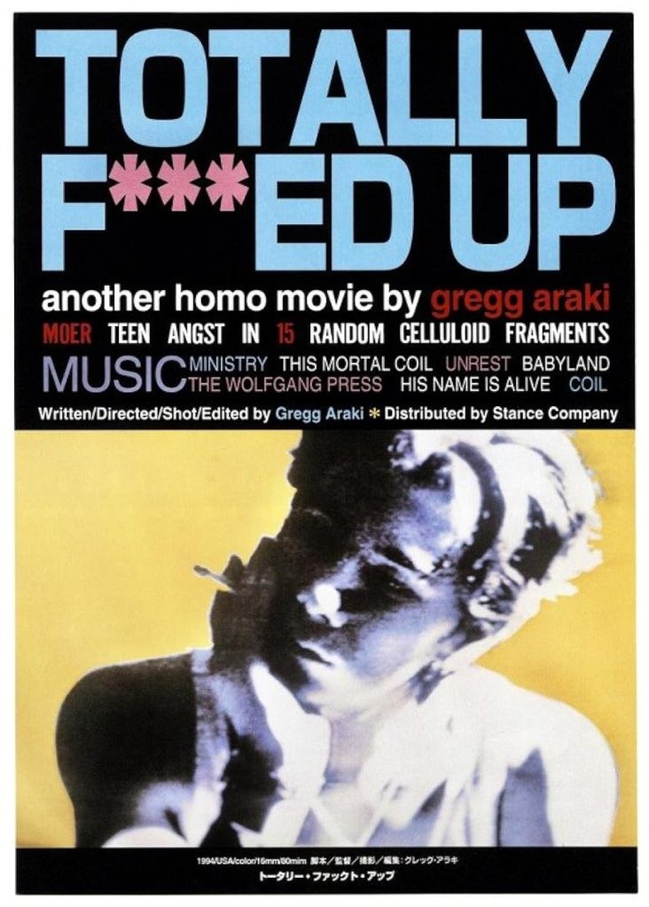 The movie poster showing a grainy image of Andy (James Duval), chin and cigarette in hand. 