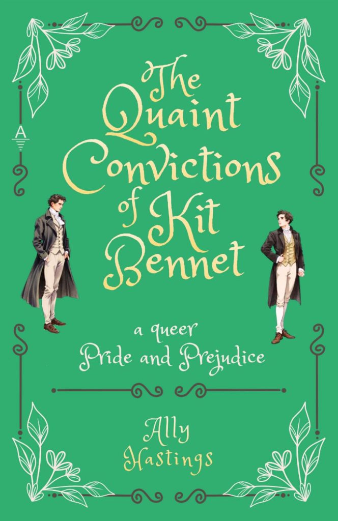 The book cover showing two men in period garb looking at each other across the book title in a rather ornate script.