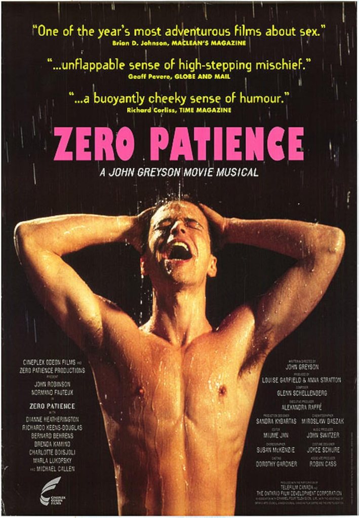 The movie poster showing Zero (Normand Fauteux) taking a shower while screaming or singing.