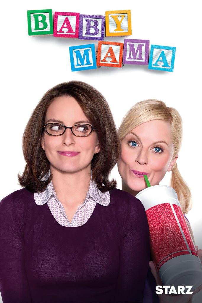 The movie poster showing Kate (Tina Fey) in a rather uptight outfit looking at Angie (Amy Poehler), who is standing behind her, out of the corner of her eyes. Angie is drinking from the biggest soda cup.